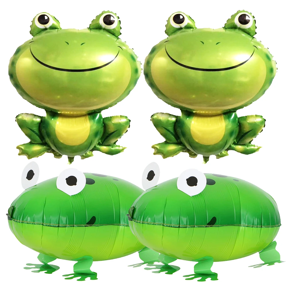 1 Pieces Frog Foil Walking Balloons Large Frog Helium Balloon Animal Themed Baby Shower Frog Birthday Party Decoration