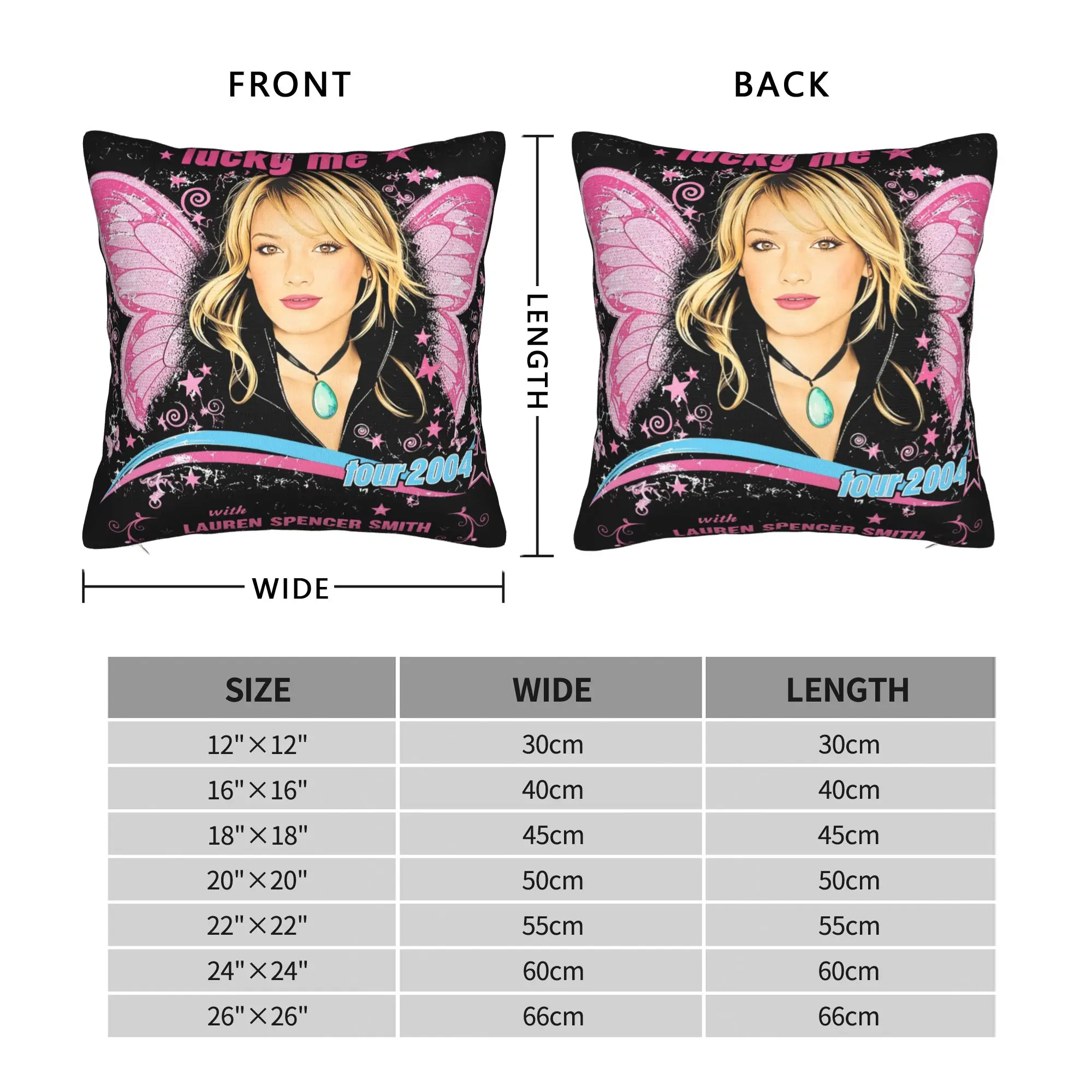 Hilary Duff Lucky Me Tour Pillow Cover  Custom Cushion Cover Novelty Pillow Case For Sofa Home Decoration