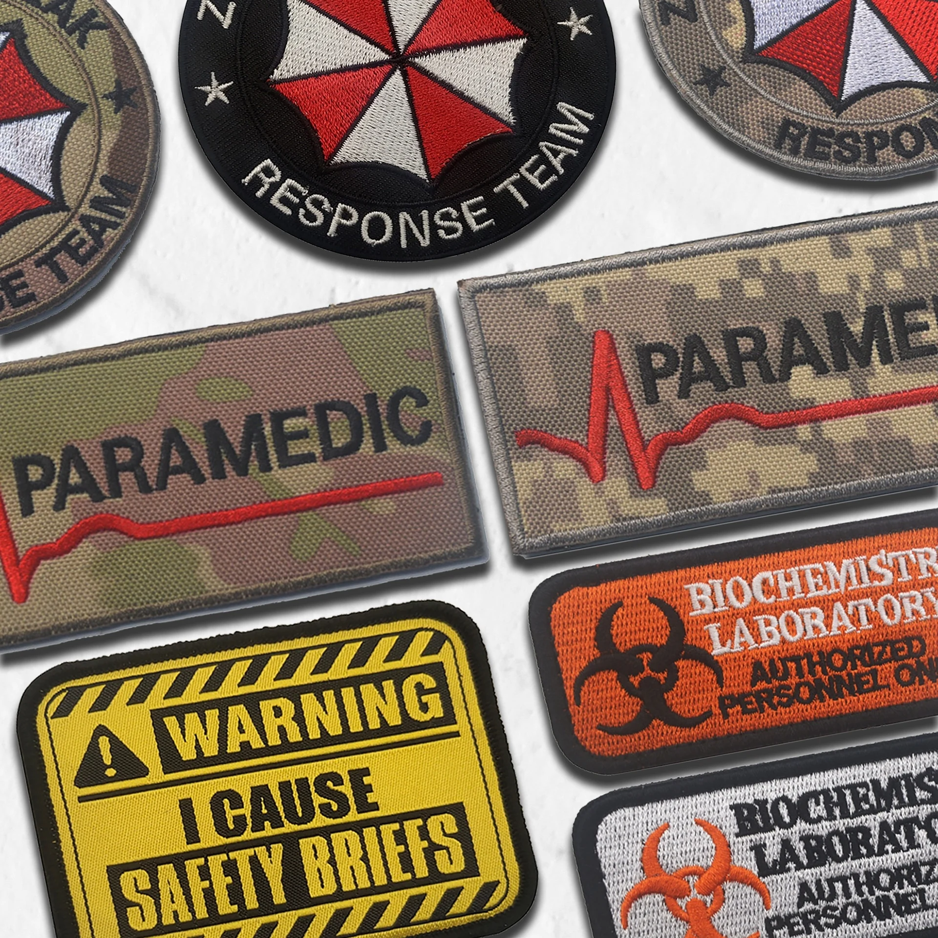 Umbrella Corporation Stickerei-Patches, Waschbär, taktische Moral-Armbinde, Klettverschluss-Applikation für Kleidung, Rucksäcke, Hüte, Dekoration