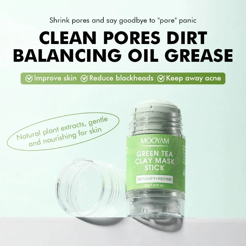 

Глиняная маска с зеленым чаем, твердая очищающая маска для лица для глубокой очистки и минимизирования пор