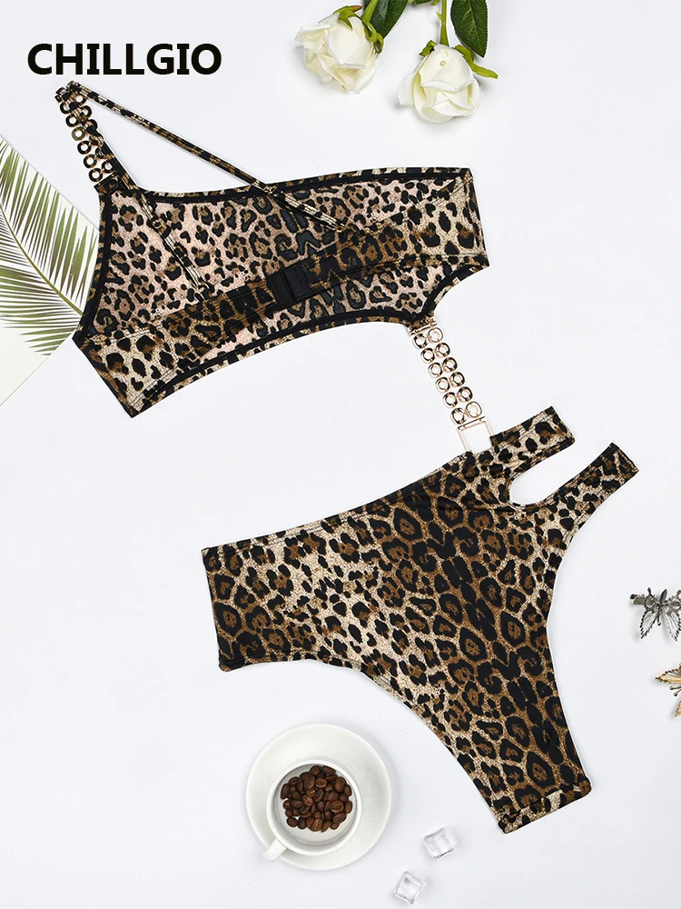 CHILLGIO Women Sexy Leopard Print One Piece Combination Rompers Vintage Catsuits Fashion Onesie Club Lingerie Bodycon Bodysuits
