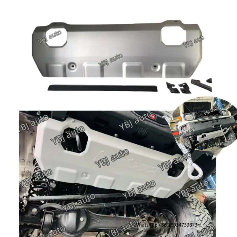 YBJ 2024-2027 Car Accessories Aluminum Front Bumper Engine Cover Skid Plate for LC76 LC79 Land Cruiser FJ76 FJ79 Metal Material