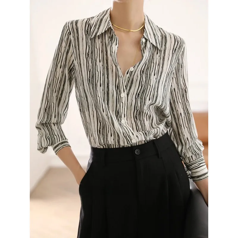 

Модная роскошная женская рубашка во французском стиле, женская блузка с принтом, топы с длинным рукавом на весну и осень, Blusa Mujer P480