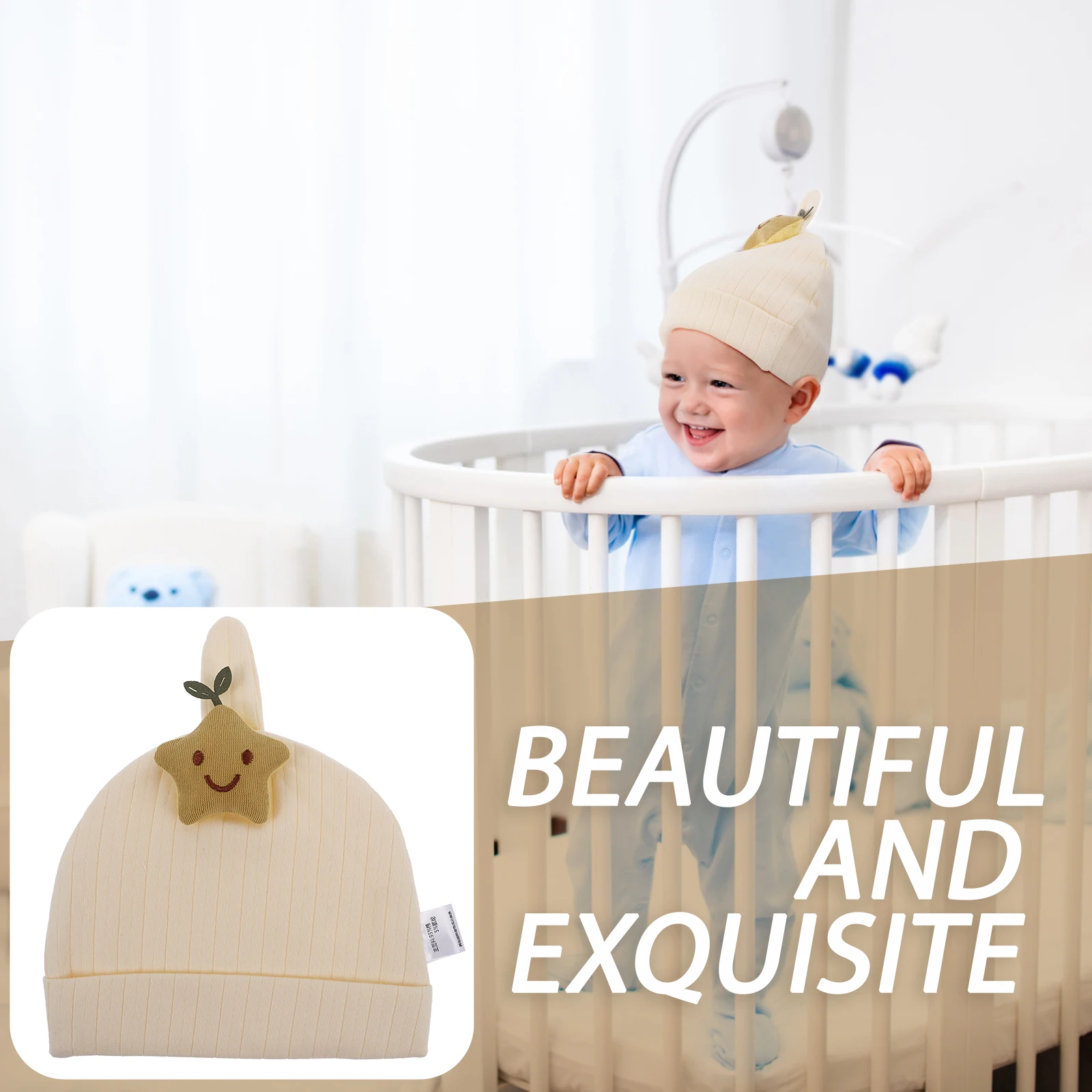 

Pure Cotton Hat Unisex Baby Beanie Hats Spring Autumn Newborn Hospital Hat Wear Cotton Infant Cap Newborn Turban