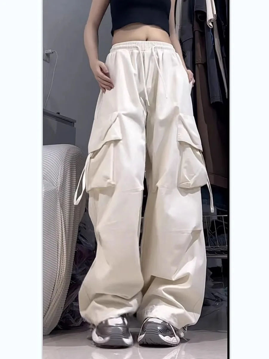 

2025 Women's Casual Loose Trousers Retro Street Work Pants Casual Sports Straight Leg Wide Leg Loose Pants