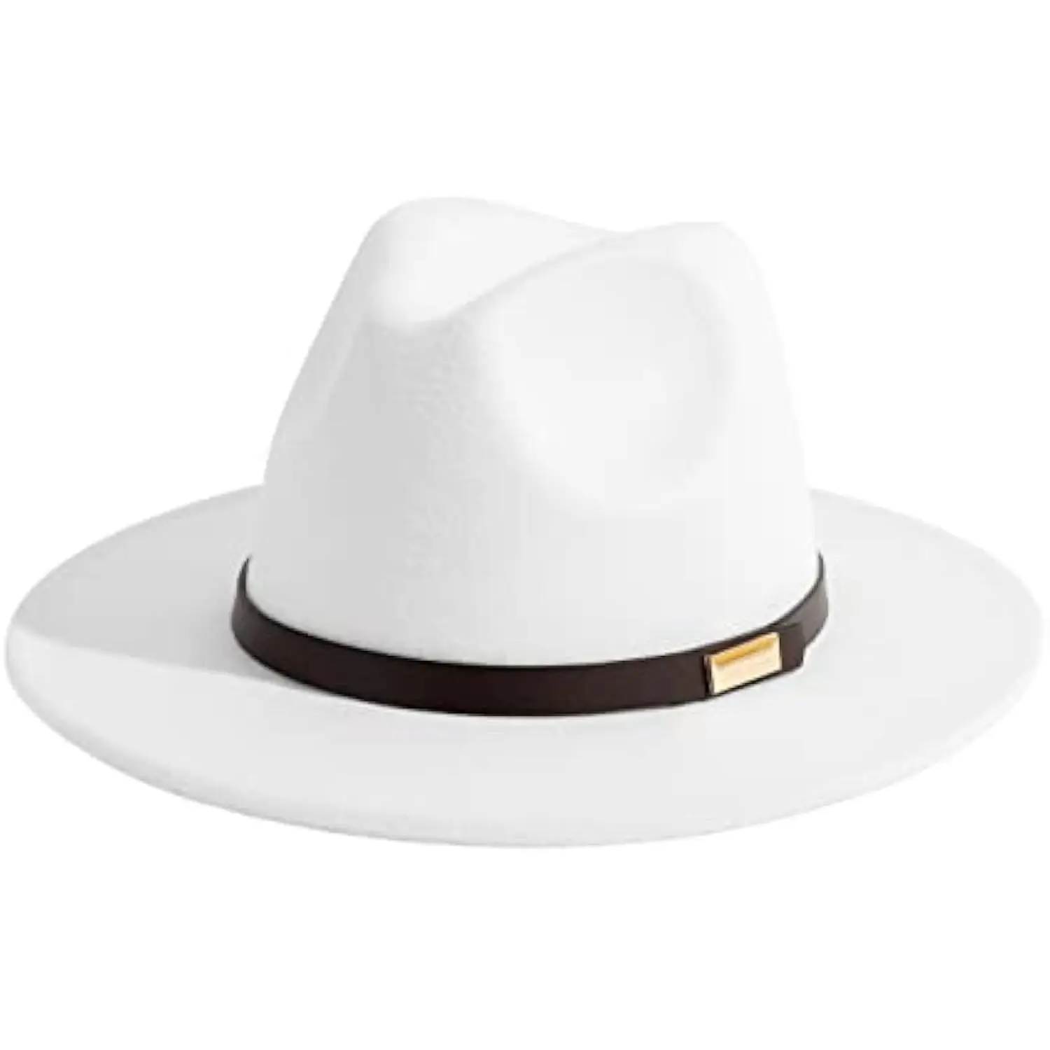 Mistdawn Fedora Hats for Men Wide Brim Panama Hat Church Wedding Street Jazz Caps with Classic Belt