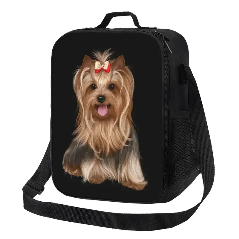 Yorkshire Terrier Yorkie Dog Thermal Insulated Lunch Bags  Portable Lunch Tote for Outdoor Picnic Multifunction Bento Food Box