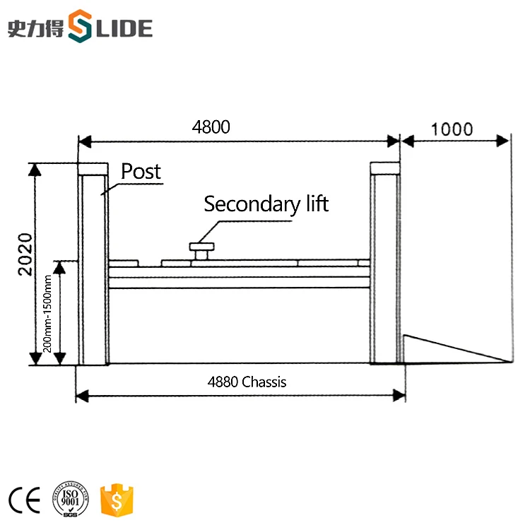 slide jack 4 post  car lift slide jack car lifts for home garage 4 post car lift