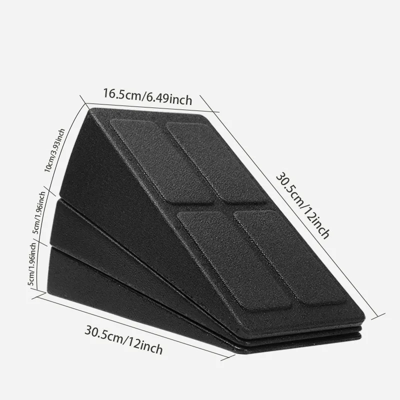 Squat Wedge Block Slant Board, Força para agachamento e maca Deadlift, Rampa de agachamento antiderrapante ajustável, 3pcs