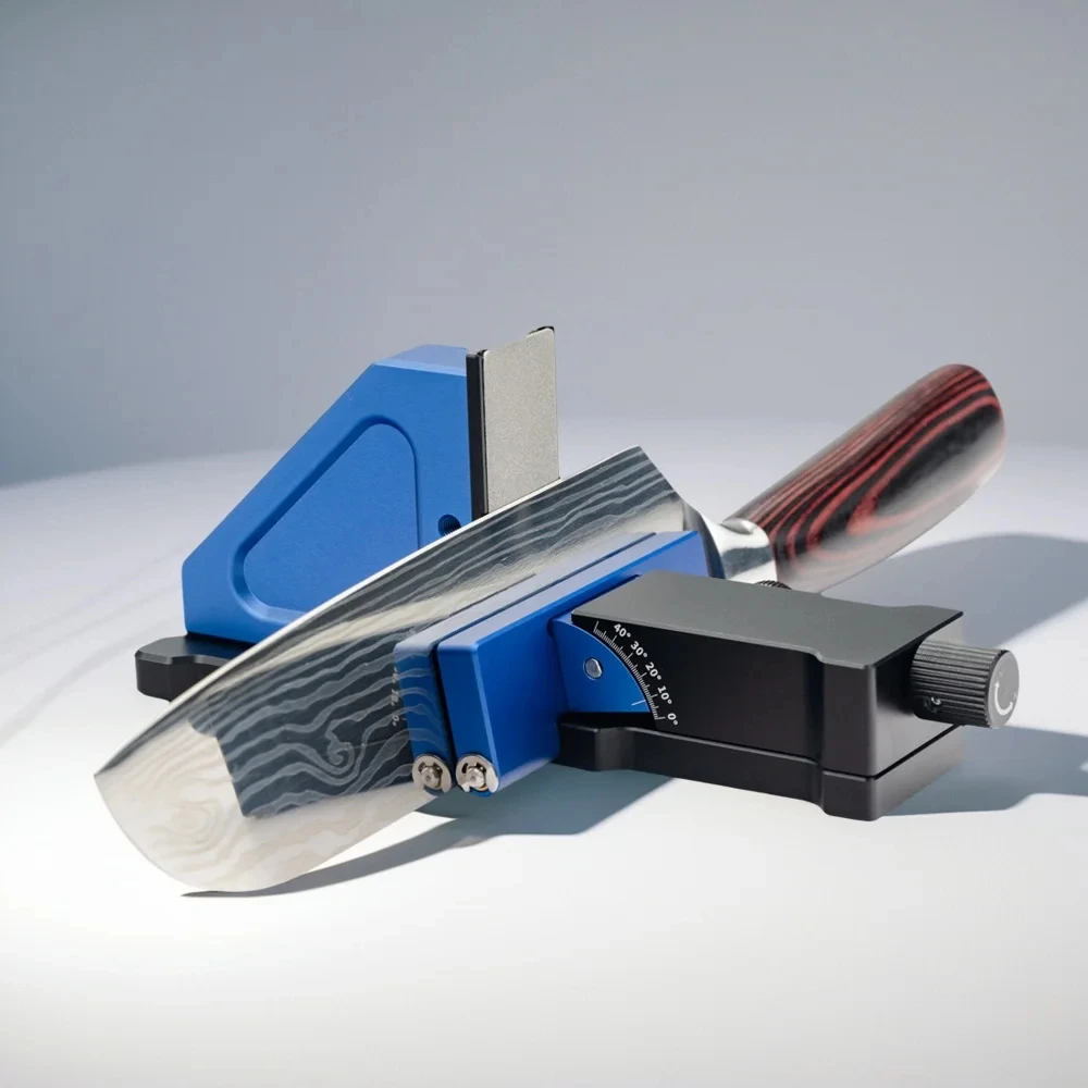 0-50° Angle Adjustment Magnetic Roller Sharpening Stone & Holder, -Diamond Knife Sharpener Kit for Years, Kitchen Must-Have