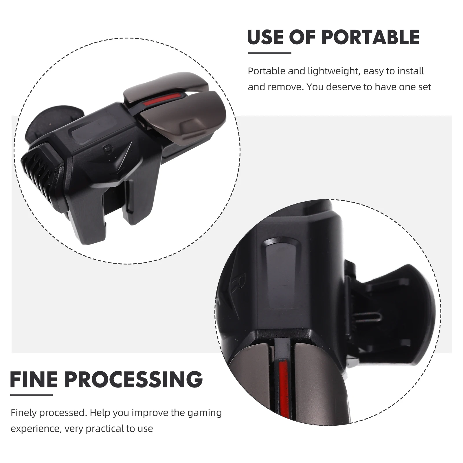 

Six Finger Linkage Game Controller Triggers Durable Mobile Accessories Metal ABS Lightweight Gaming Experience Practical