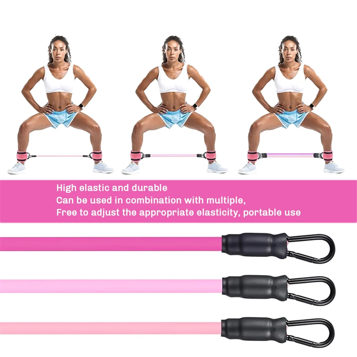 TPE Resistance Bands Ankle Straps Fitness Set Support Ankle Cuffs Yoga Guard Leg Strength Safety Extensions