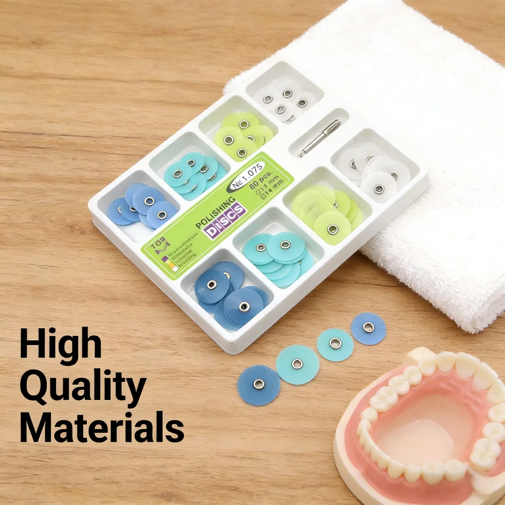 

80pcs 1.075″ Dental Polishing Discs – Two‑Sided Dual Grit, Coarse/Fine for Resin, Porcelain & Veneers, Lab Finishing Kit