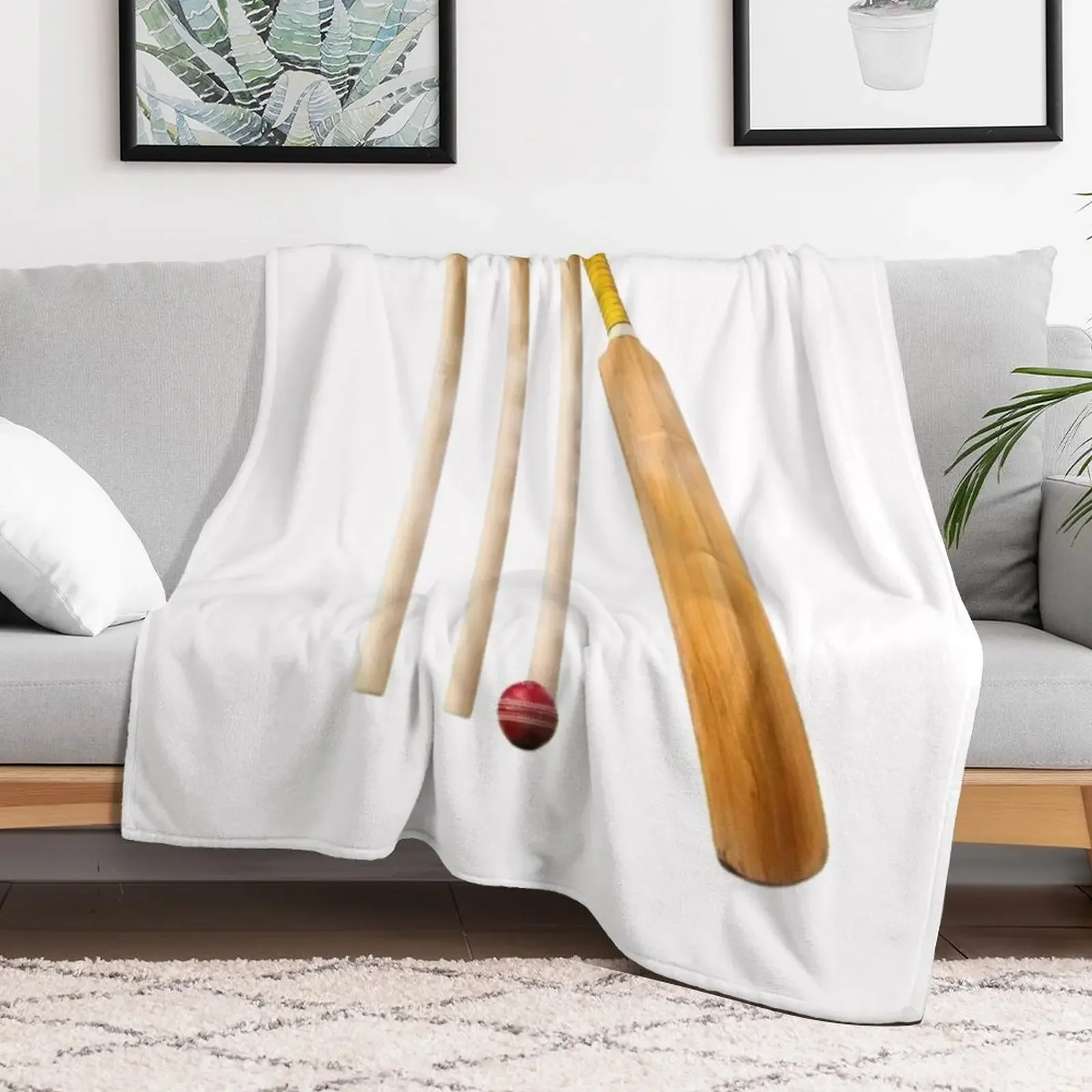 New Cricket bat ball and stumps Throw Blanket Plaid Summer Beddings blankets and throws Luxury Brand Blankets