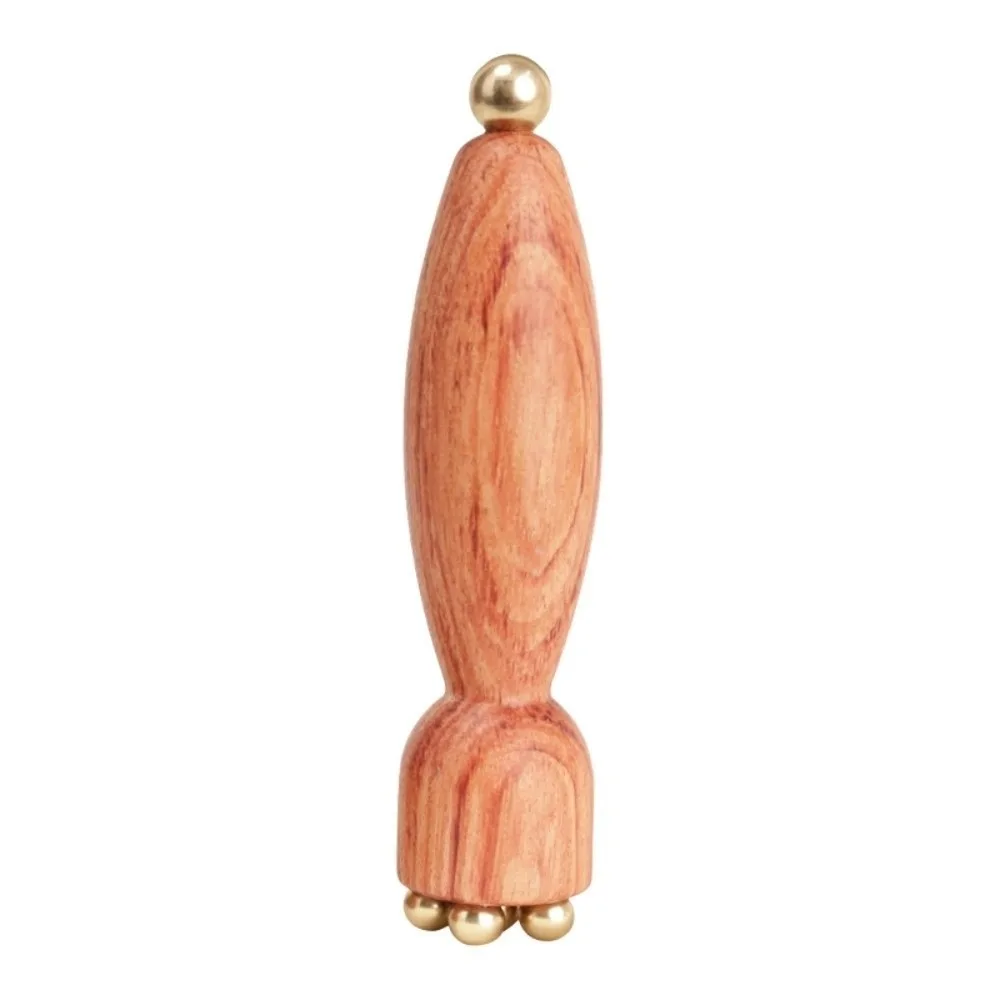 Five Beads Design Sandalwood Lotus Seedpod Massager Face Lifting and Tightening Reduce Puffiness Eye Massage Stick