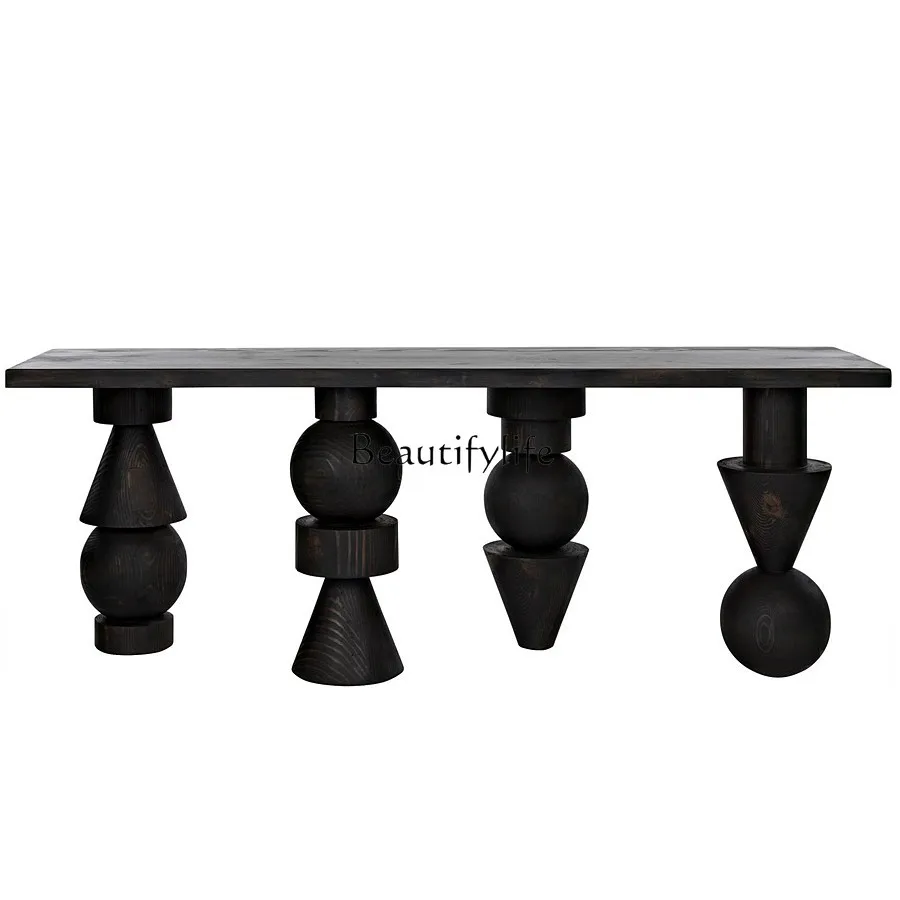 Nordic Solid Wood Creative Console Conference Table a Long Narrow Table Silent Style Dining Table