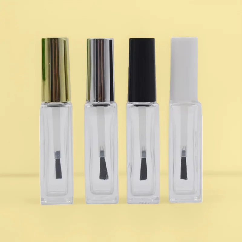 

10/30/50 шт. 10 мл пустые квадратные прозрачные стеклянные флаконы для лака для ногтей с кисточкой, контейнеры для масла для ногтей, пустые флаконы для краски/клея