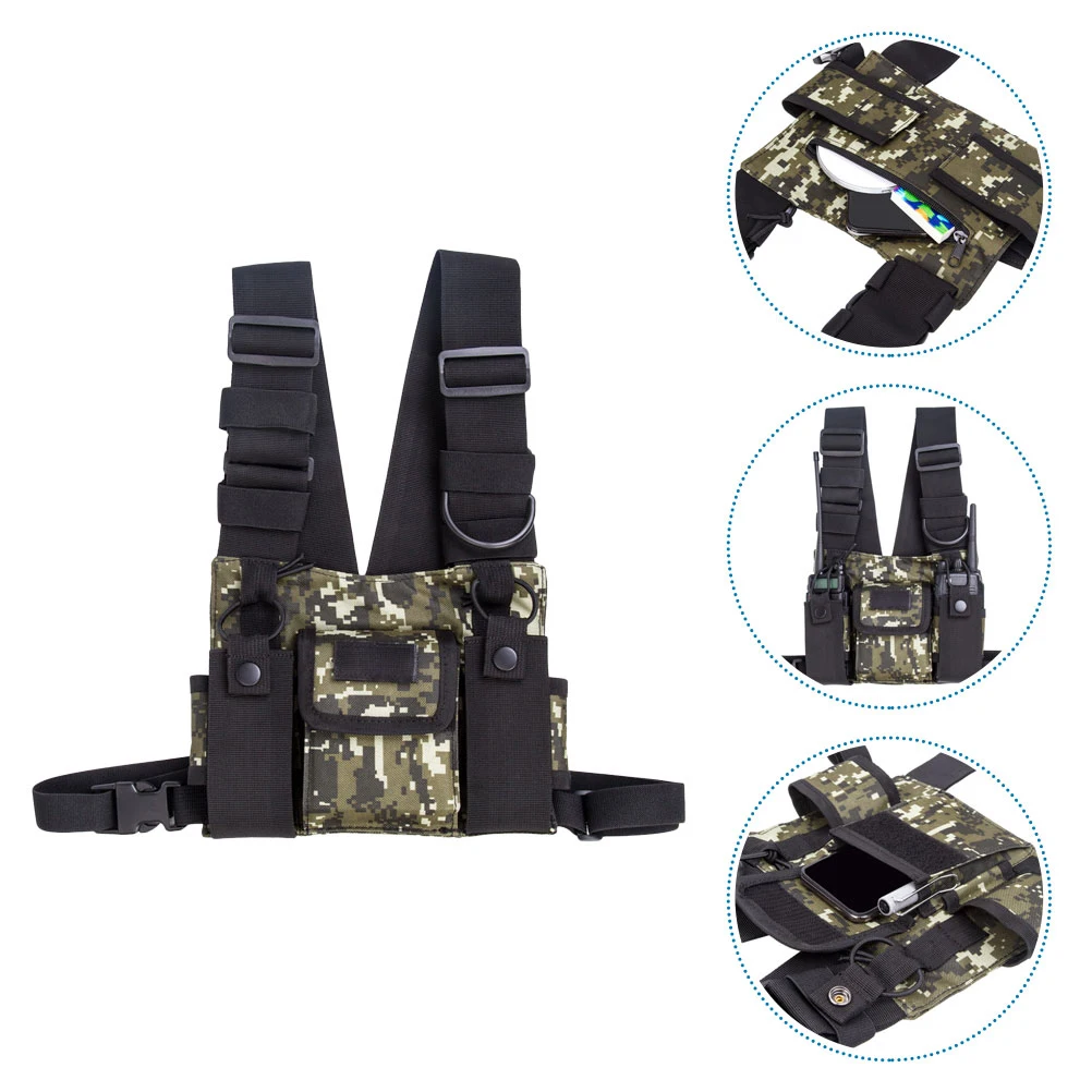 

Chest Pack Radio Harness Bag 600D Nylon Durable Adjustable Strap For Outdoor Activities Running Hiking Cycling Fishing Camping