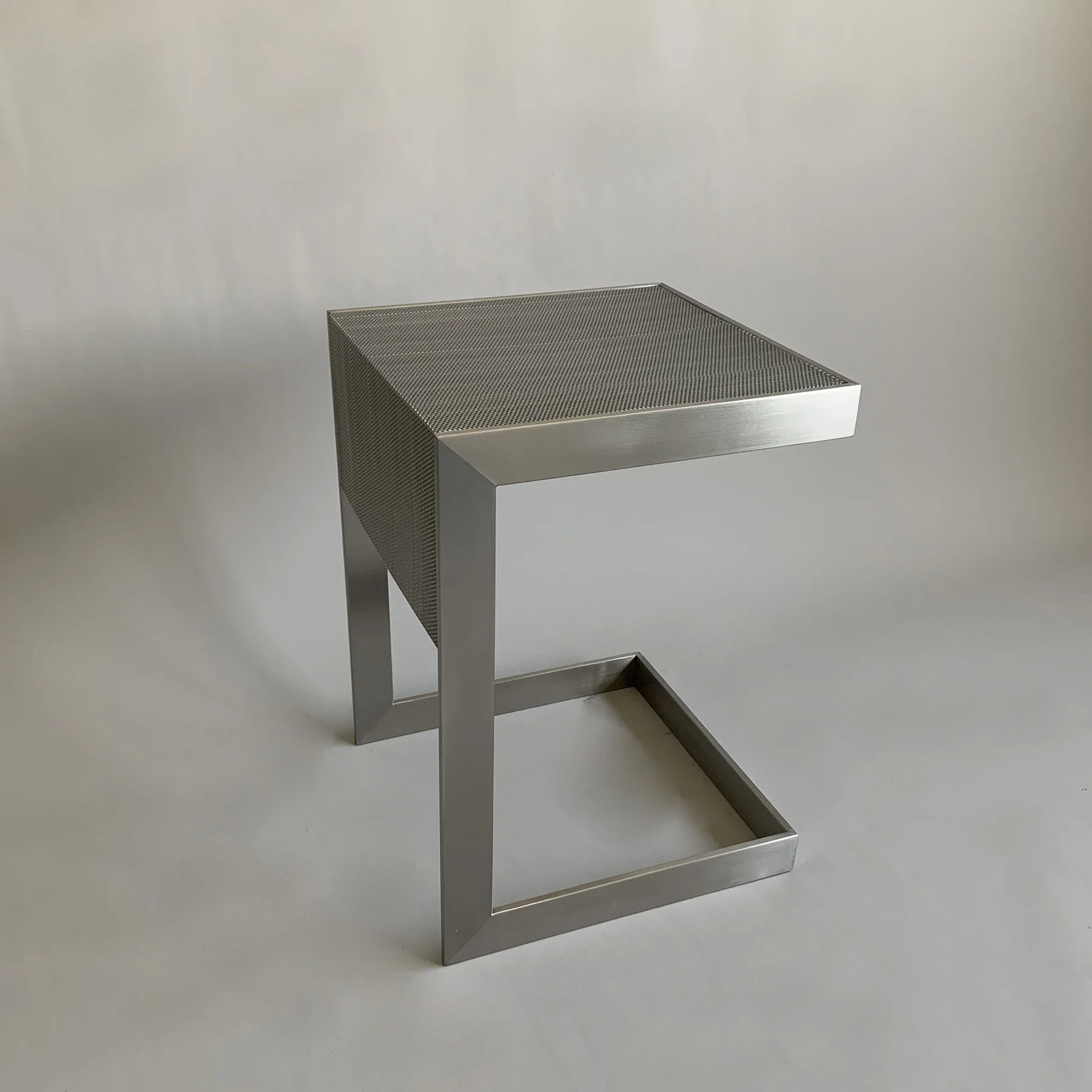 Stainless steel coffee small  simple creative advanced industrial style design soft furnished bedroom bedside