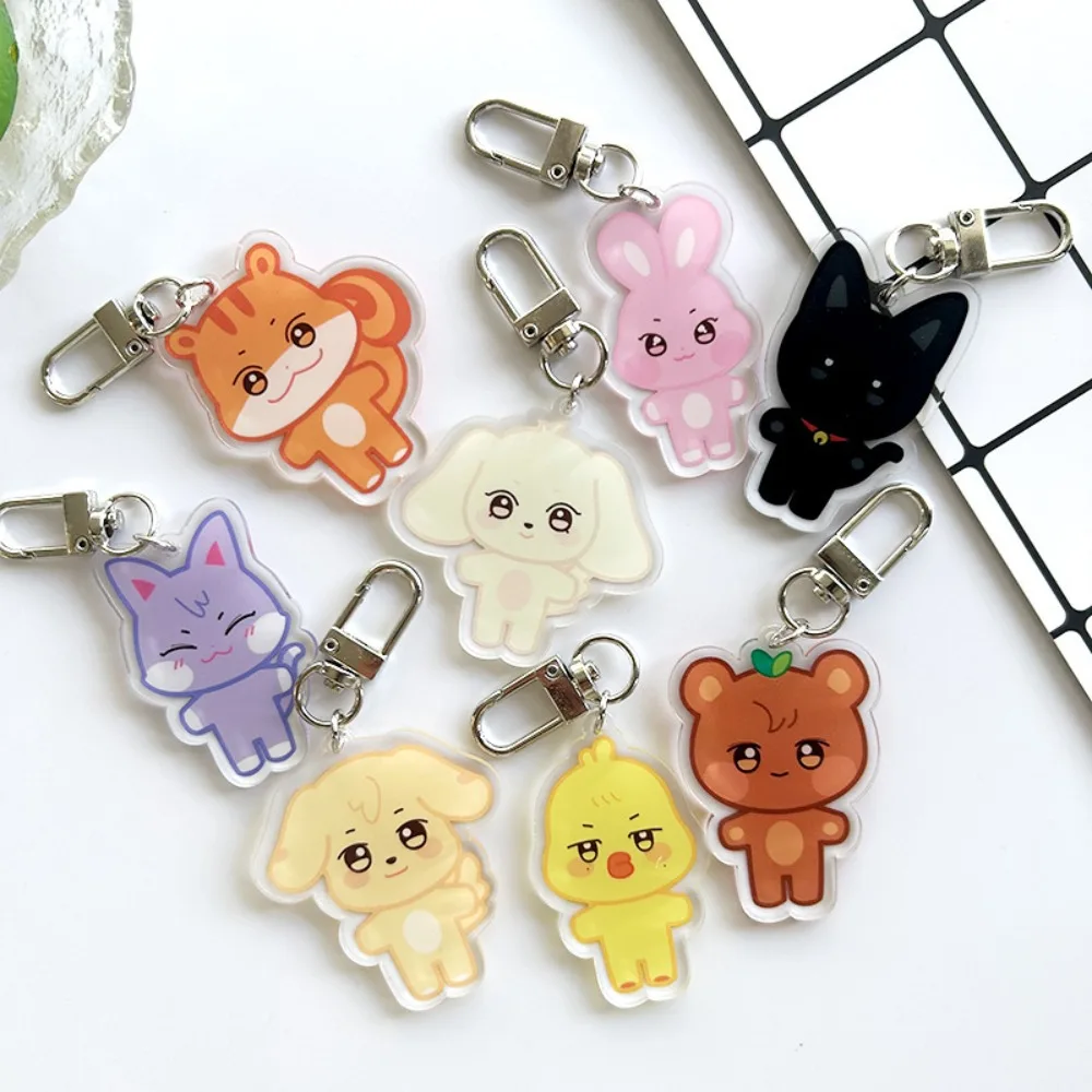 Cute Cartoon Keychain Albums ANITEEZ Key Chain Hongjoong Seonghwa Yunho Yeosang San Keyring Pendant Accessories Fans Gift