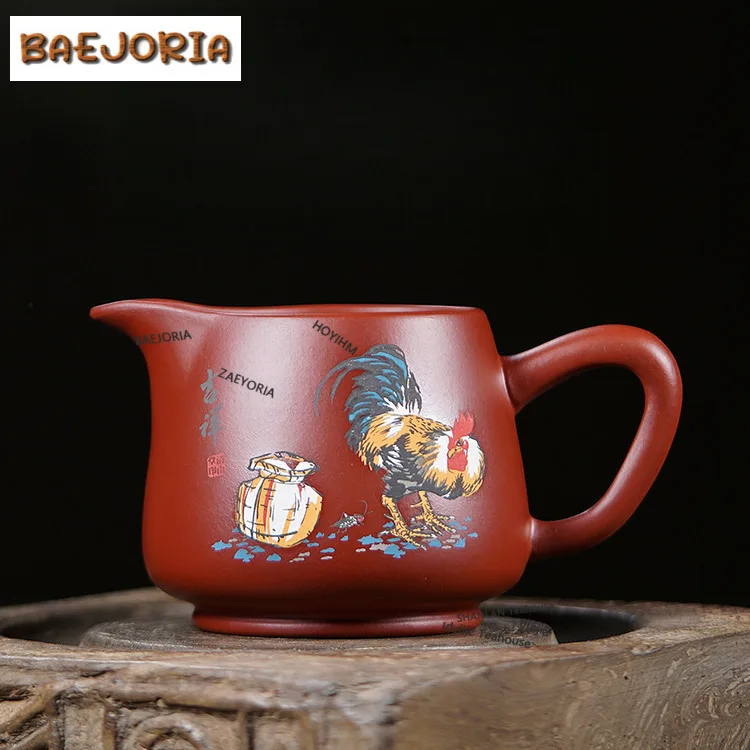 210ml Yixing Purple Clay Dahongpao Mud Chicken Tea Pitcher Pour Tea Cha Hai Dispenser Justice Cup Fair Mug Drinkware Accessories
