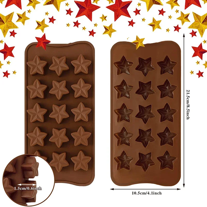 Star Shaped Chocolate Mold Wax Melt Moldes De Silicona Non-Stick Candy Confeitaria Silicone Mould Ice Cube Cake Decoration Tool