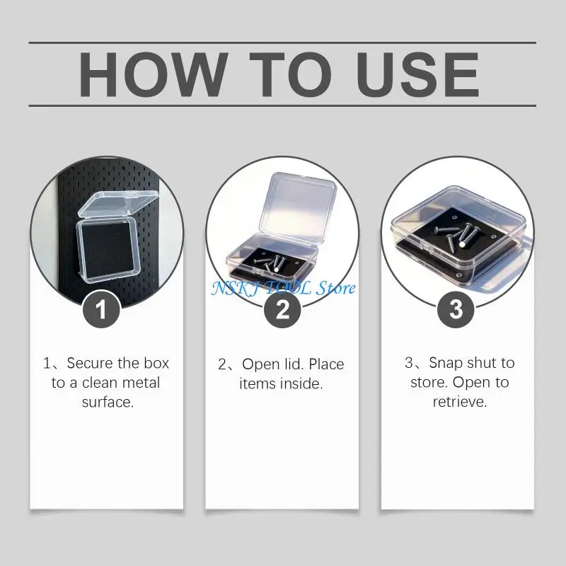 L8RC Portable Tool Storage Box Magnets Secure Metal Items Great For Electronic Repair