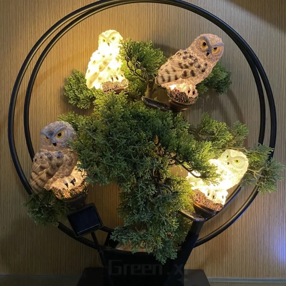 

Colorful Owl Solar Garden Light Waterproof Creative Landscape Lawn Lamp Cordless Ground Mounted Solar Stake Light