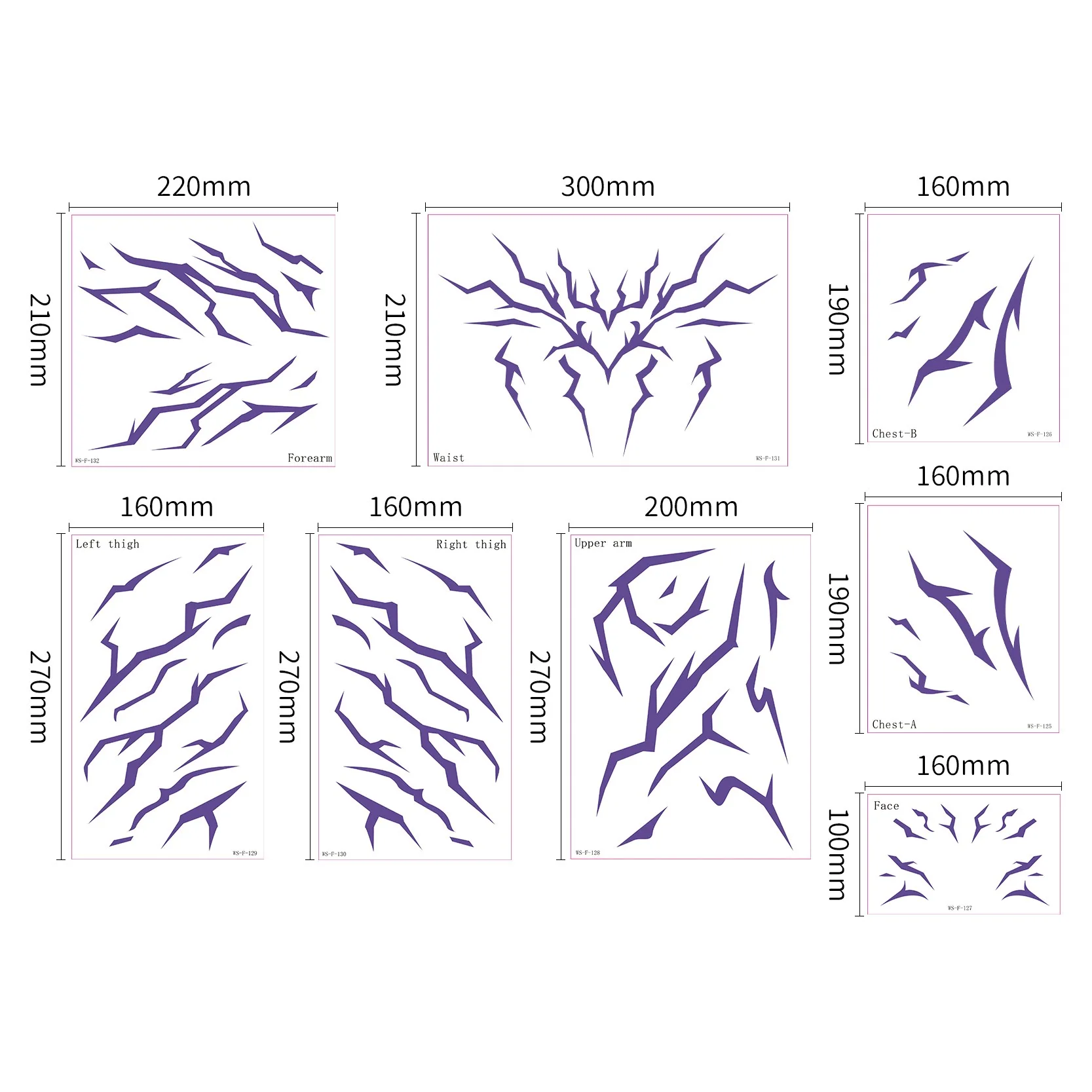 8 قطعة فستان بتصميم حالم رومي الوشم ملصق تأثيري للنساء الوشم المؤقت شيطان هنتر من KPop زي اكسسوارات تجهيزات حفلة الهالوين