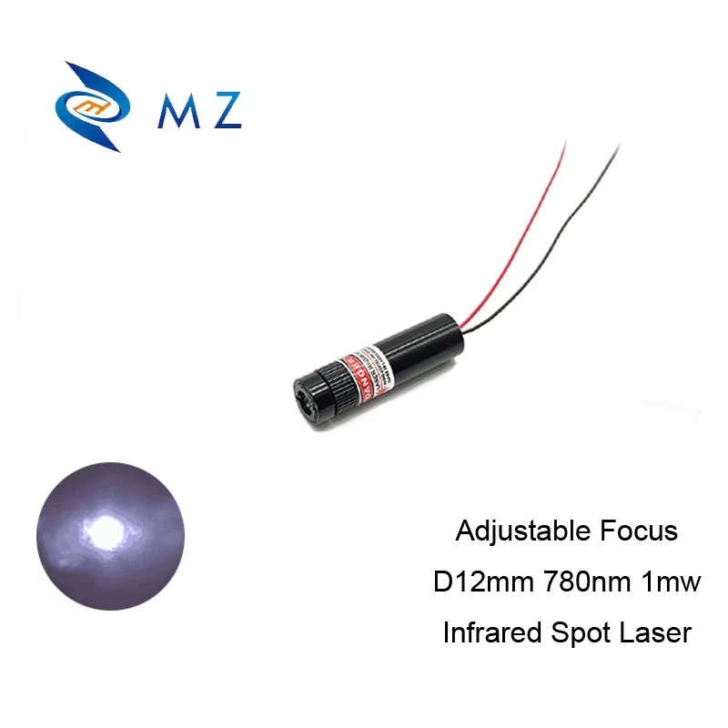 D12mm 780nm 1mw 적외선 도트 레이저 다이오드 모듈 소형 조절식 초점 미니 저전력 클래스 II IR 스팟 레이저 산업용