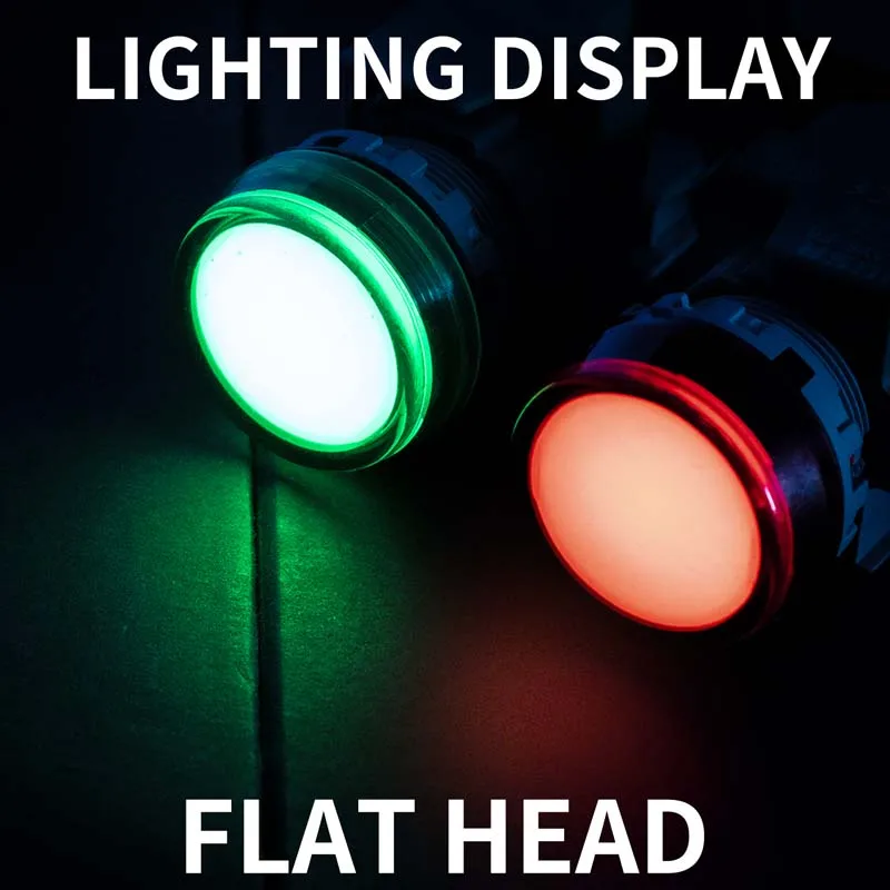 LAY6 22MM LED 경고 표시 등 파일럿 구형/플랫 6V 12V 24V 110/110V 230/240V 전원 방수 IP65 1PCS