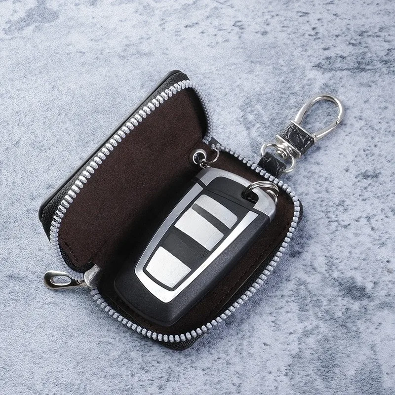 Business Key Case Men & Women Leather Car Key Bag Wallet Fashion Housekeeper Holders Key Rings Zipper Bag