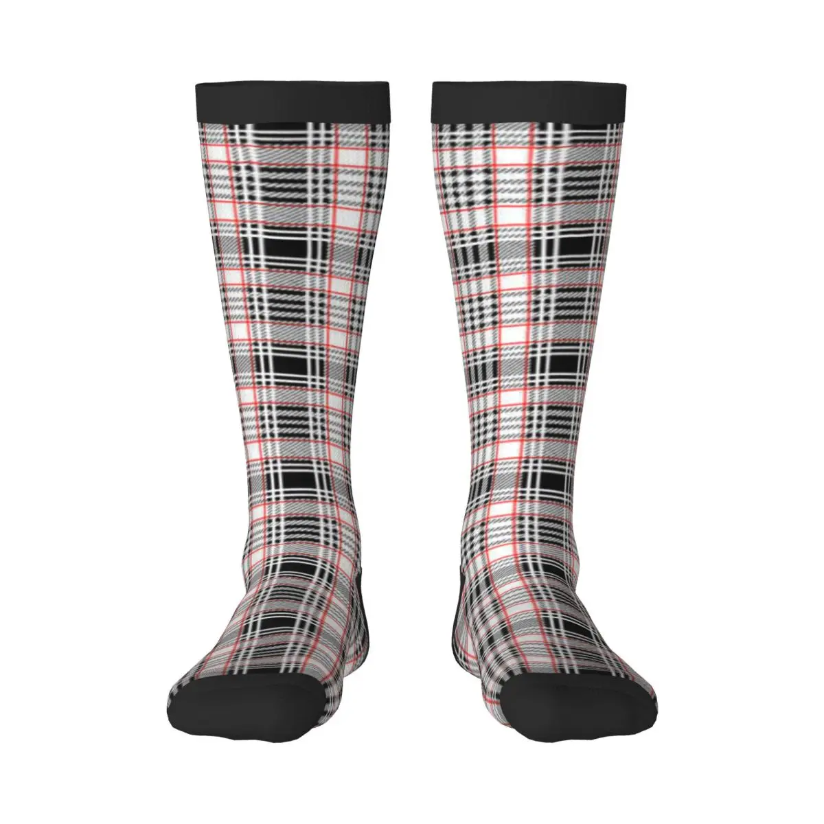 Classic Plaid Tartan Thigh High Socks Over Knee Long Socks Block Stockings