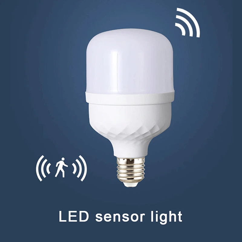 Bombilla de inducción con Sensor de movimiento automático, lámpara LED inteligente activada por voz, luz de ahorro de energía, 220V