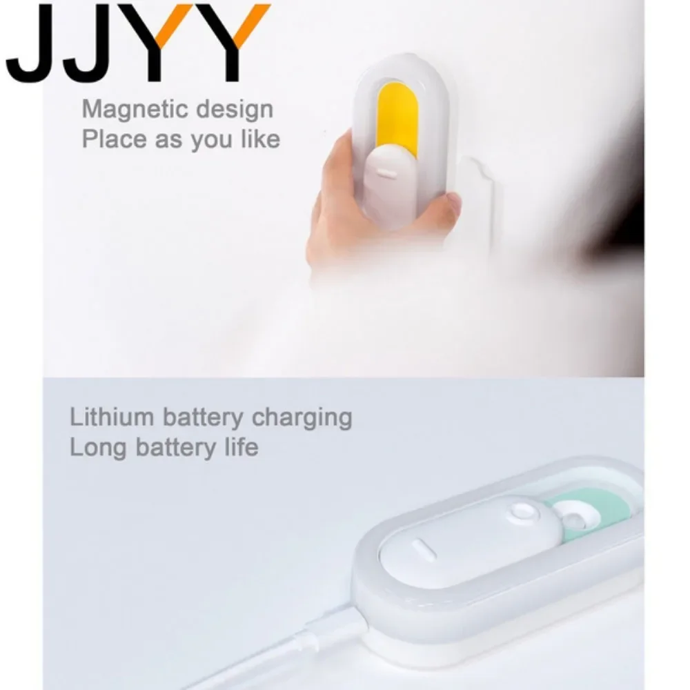 JJYY Smart Motion Sensor Night Light USB Rechargeable LED Suitable for Staircase Bedroom Corridor Bathroom