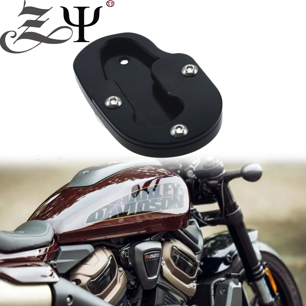 For Harley Sportster S RH1250 1250S 2021-2022 Motorcycle Accessories Foot Side Stand Enlarger Plate Kickstand Enlarge Extension