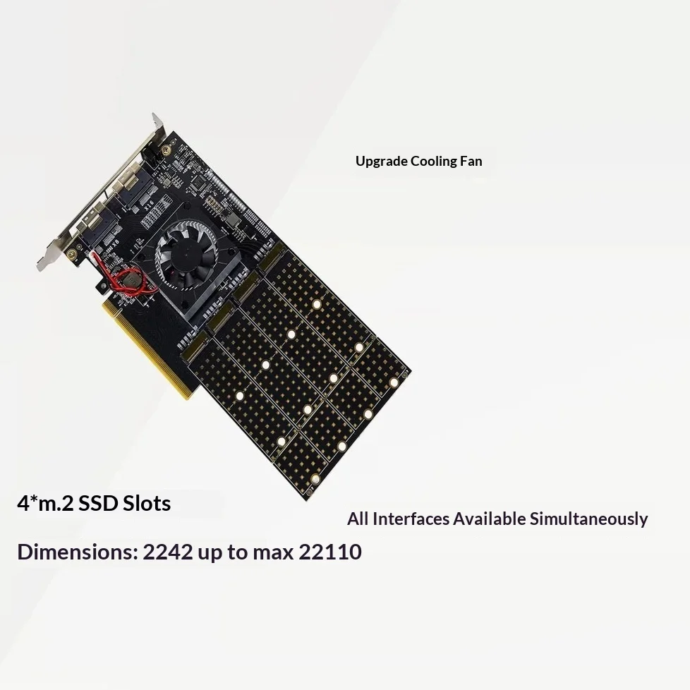 PLX8749 PCIe 3.0 x16 to 8x NVMe/U.2 Expansion Card, No Bifurcation Switch Adapter w/ SFF8654