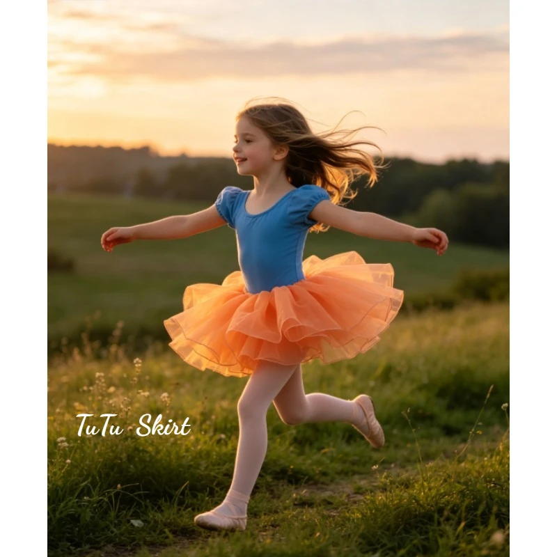 Ballet Tutu Fluffy Tulle Skirt Theeper Soft Elastic Stock Dance Outfit Training Stage Recital Daily Casual Performance Costume