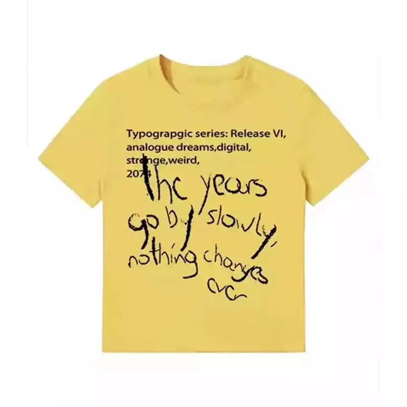 Damen Y2K T-Shirt mit Buchstabendruck, gelb, Dopamin, kurze Ärmel, schmale Passform, lässige Streetwear, Sommer-T-Shirt – Detail 7
