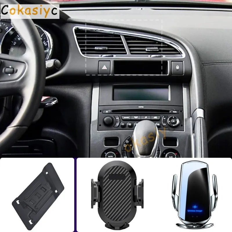 Suporte de Telefone para Carro para Peugeot 3008 2013 2014 2015 2017 2018 2019, Suporte para Celular com Carregamento Sem Fio e Base Fixa Especial