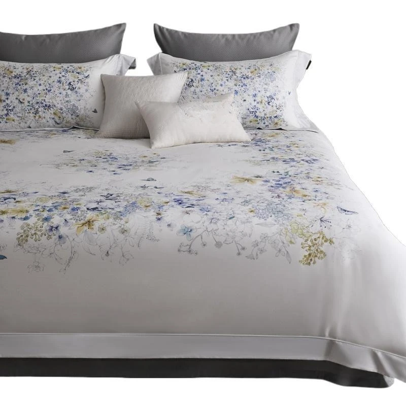 

Романтический принт от кутюр во французском стиле, комплект из четырех предметов из чистого хлопка длинноволокнистого хлопка