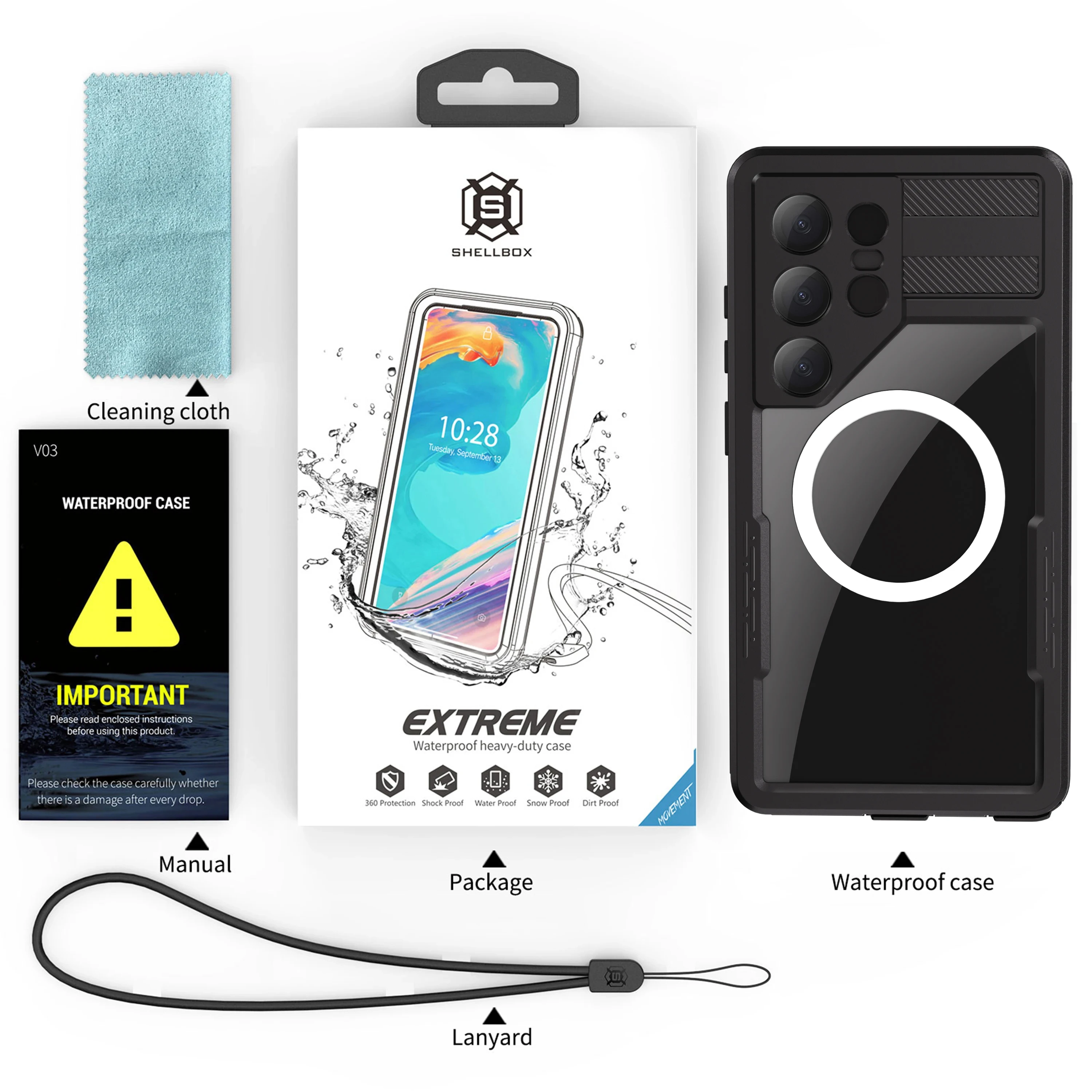 

For Galaxy S25 S24 Ultra Plus Waterproof Shockproof Dustproof IP68 Underwater Built Screen Protector Anti-Scratch 360 Cover