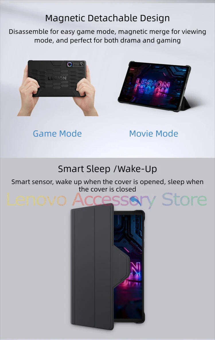 Etui Lenovo Fresh Green 8.8 cala Folio Case Legion Y700 2026 Gen5 Ochronne do tabletu Lenovo Tab Y700 8.8'' Magnetyczne, odłączane — zdjęcie produktu 3