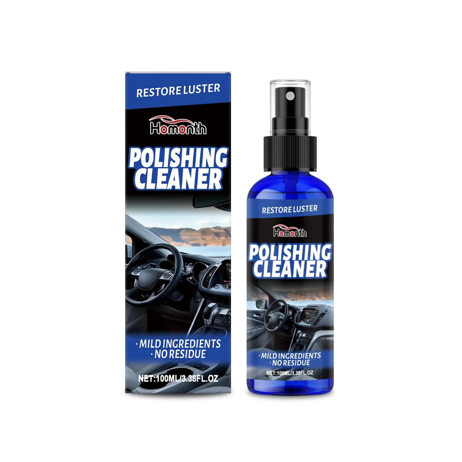 Professional Interior Plastic Restorer Spray - Repairs Faded&Scratched Dashboards,Non-Damaging Formula,Restores Like-New Finish
