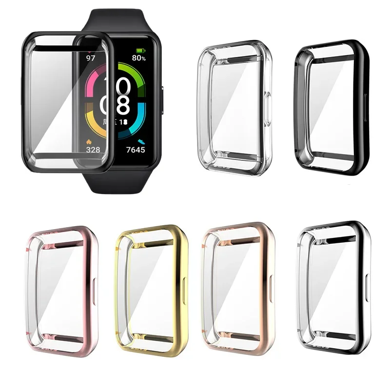 TPU Case Screen Protector Glass for Huawei Band 7 / Band 6 Pro Full Protective Shell Film For Huawei Honor Band 6  Protective