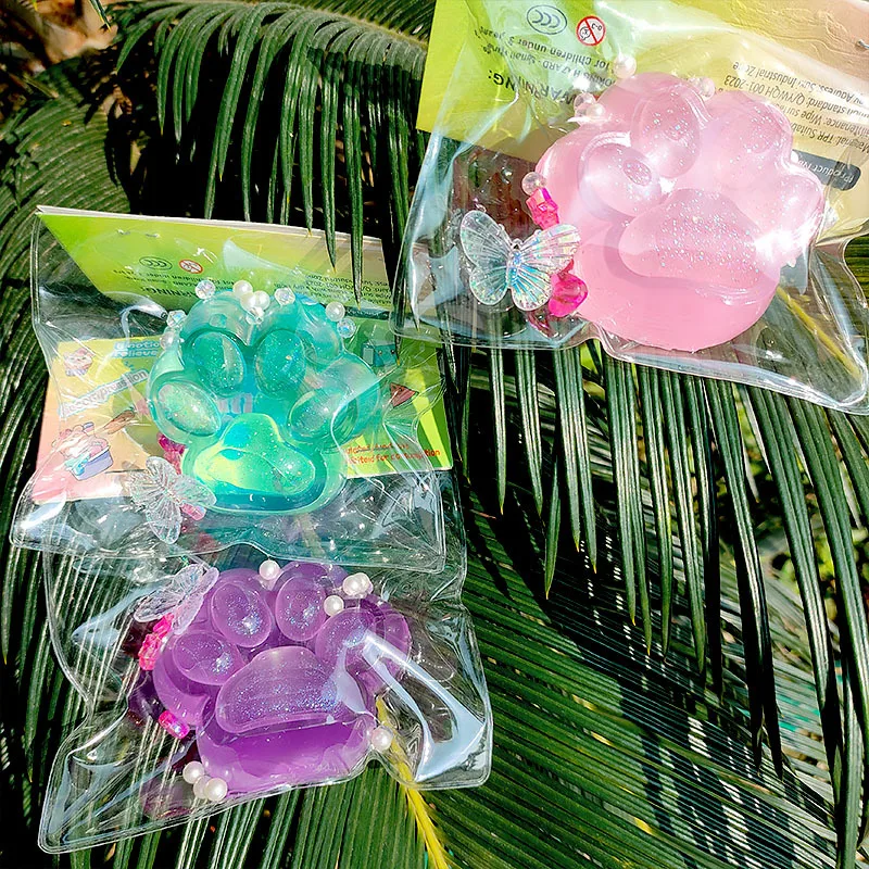 الملونة شفافة القط باو قرصة ضغط اللعب لينة المطاط TPR الضغط تنفيس القط مخلب اللعب انتعاش بطيء الإجهاد الإغاثة اللعب