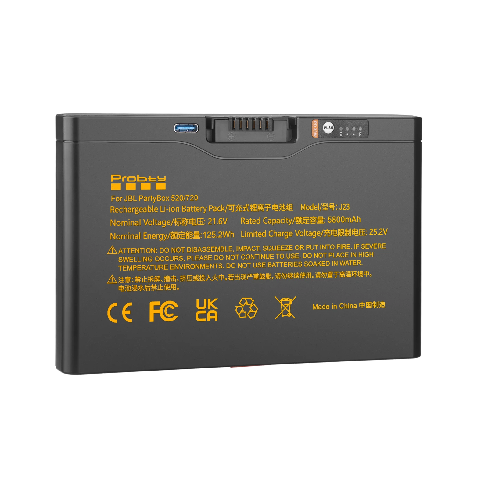5800mAh Replacement Battery for JBL Partybox 520 Partybox 720 BOOMBOX 4 Bluetooth Speaker with TYPE-C PD Fast Charging Port