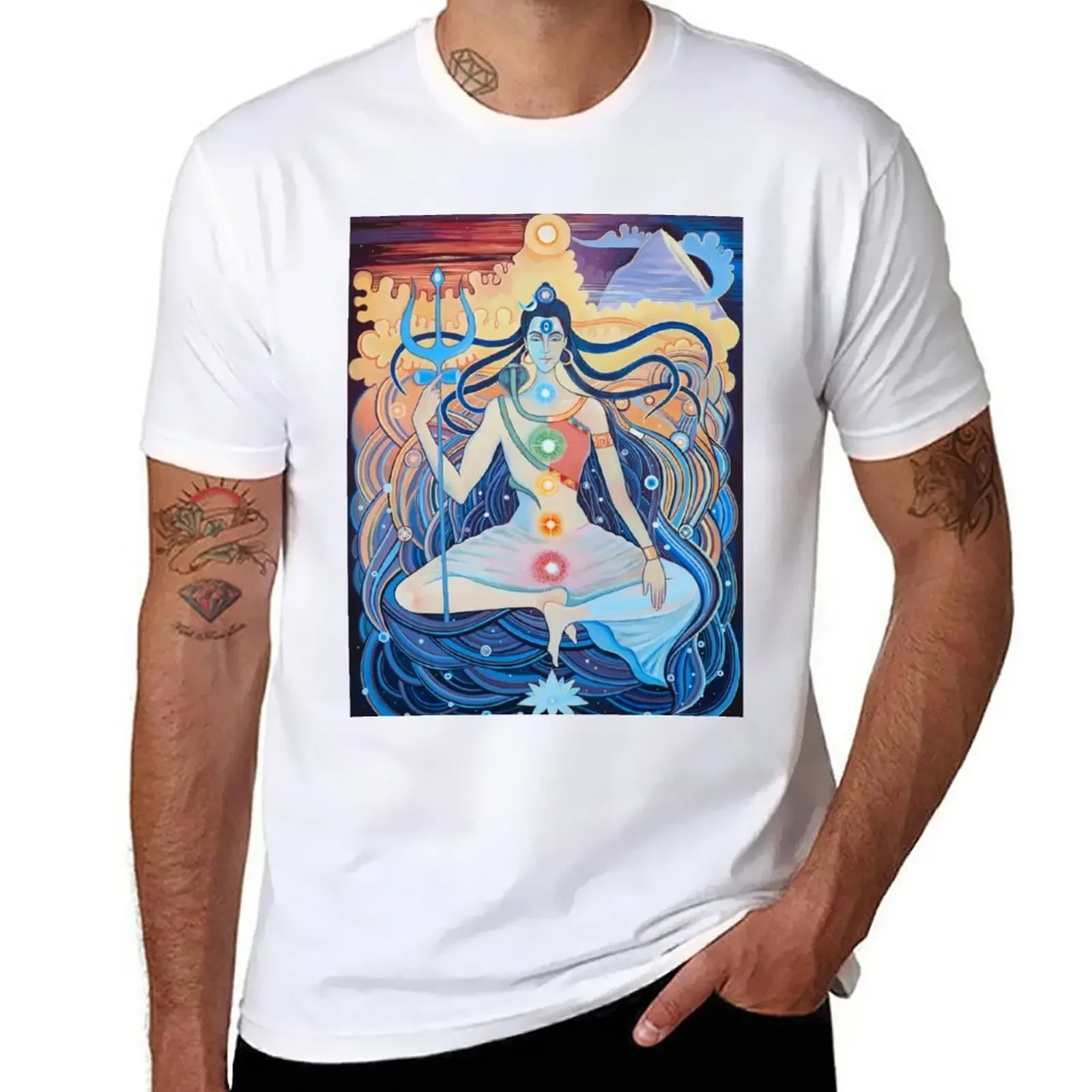 Plus Sizes Hippie Clothes Blanks Fruit of The Loom Mens T Shirts Shiva and Shakti. Man and Woman. T-Shirt Graphic Men Clothing