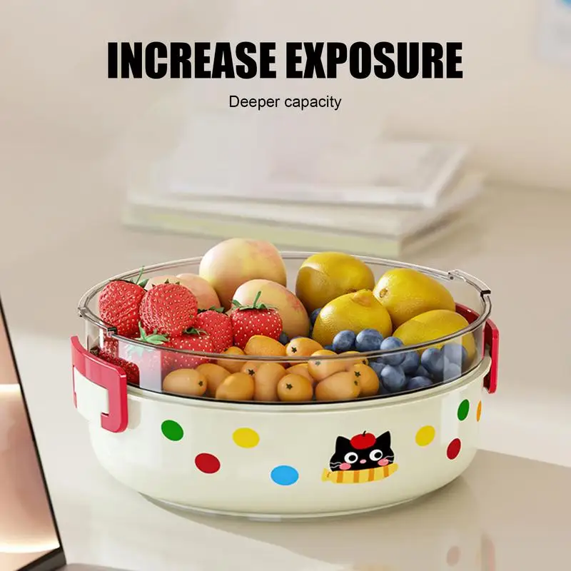 

Fruit Tray with Lid Snack Tray Organizer Platter with Lid Coffee Table Accessories Food Storage Organizer Snack Containers