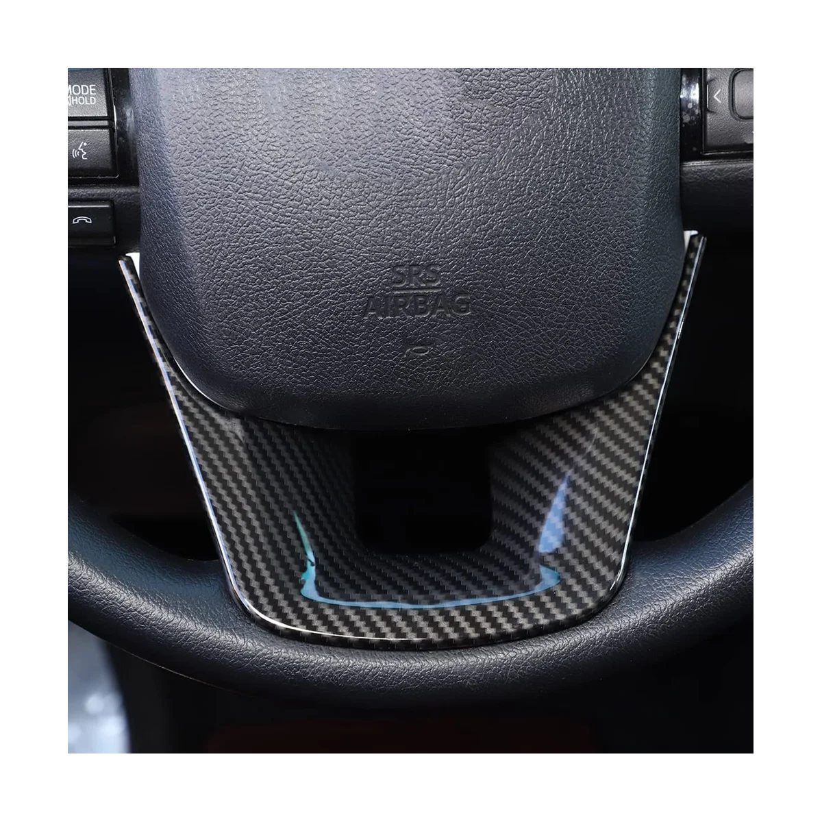 ฝาครอบ Setir mobil สำหรับ Toyota Fortuner 2016-2022พวงมาลัยรถยนต์แผง Setir mobil อุปกรณ์ป้องกัน ABS คาร์บอนไฟเบอร์